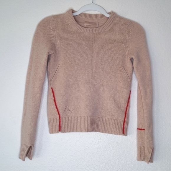 Zadig & Voltaire Cream & Red String Cashmere Sweater XS - Picture 4 of 8